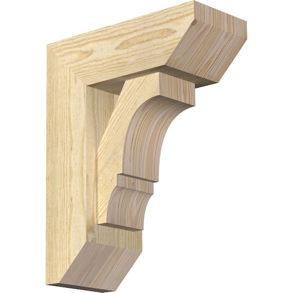 Ekena Millwork Balboa Slat Rough Sawn Bracket w/ Offset Brace, Douglas Fir, 6"W x 14"D x 18"H BKT0604X14X18BOA06RDF - main